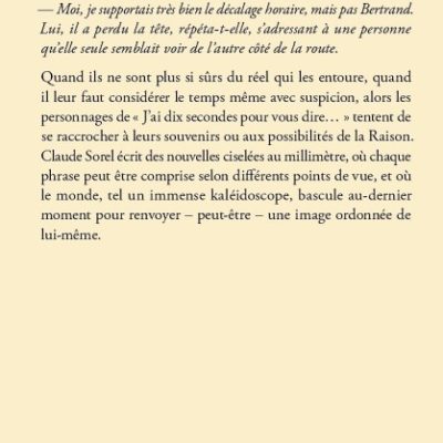 J'ai dix secondes pour vous dire - 4 ème de couverture